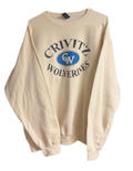 Adult Crewneck - Cream (blue logo)